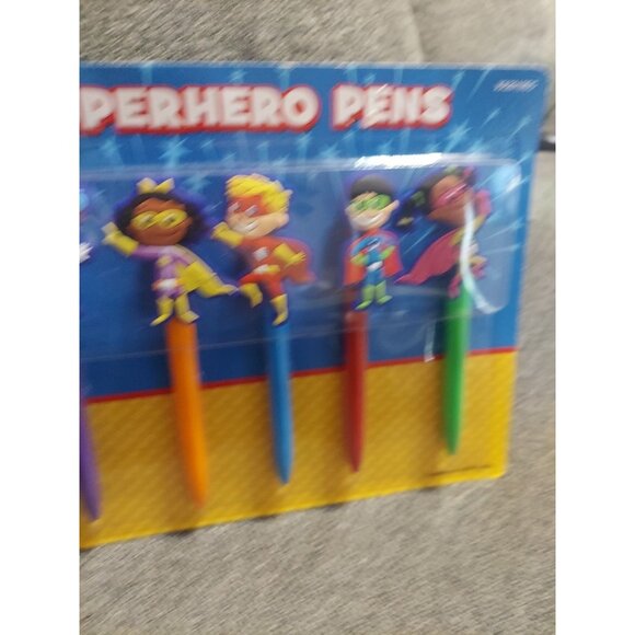 Super Hero Pens Lakeshore Kids Homeschool Classroom Set Of 5 School Writing New - Picture 4 of 10